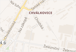 Chodská v obci Olomouc - mapa ulice