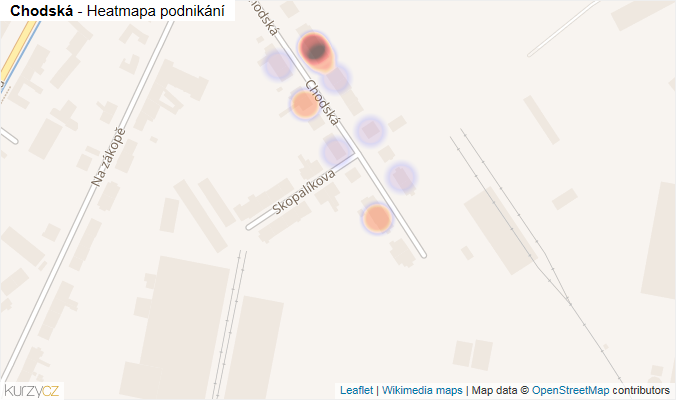Mapa Chodská - Firmy v ulici.