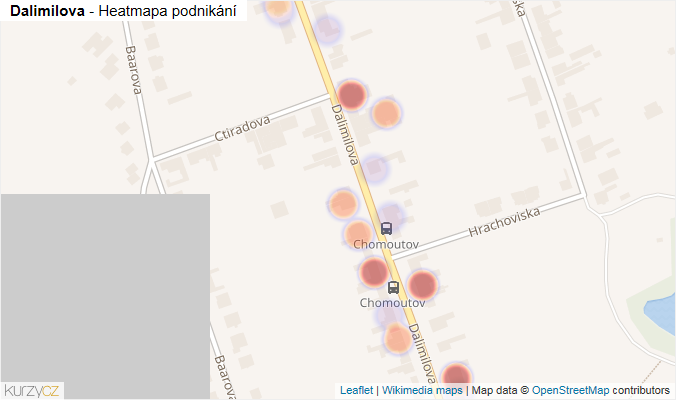 Mapa Dalimilova - Firmy v ulici.