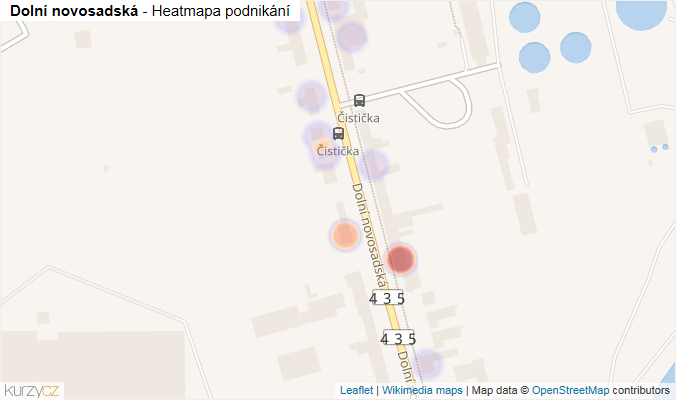 Mapa Dolní novosadská - Firmy v ulici.
