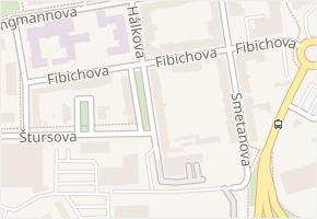 Fibichova v obci Olomouc - mapa ulice