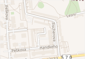 Fischerova v obci Olomouc - mapa ulice