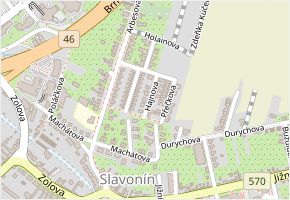 Hajnova v obci Olomouc - mapa ulice