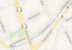 Hanácká v obci Olomouc - mapa ulice