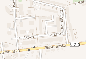 Handkeho v obci Olomouc - mapa ulice