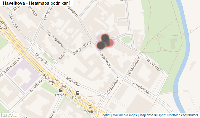Mapa Havelkova - Firmy v ulici.