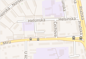 Helsinská v obci Olomouc - mapa ulice