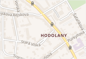 Hodolanská v obci Olomouc - mapa ulice
