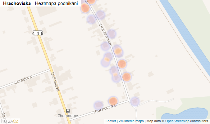 Mapa Hrachoviska - Firmy v ulici.