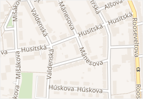 Husitská v obci Olomouc - mapa ulice