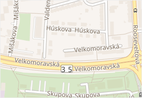 Húskova v obci Olomouc - mapa ulice