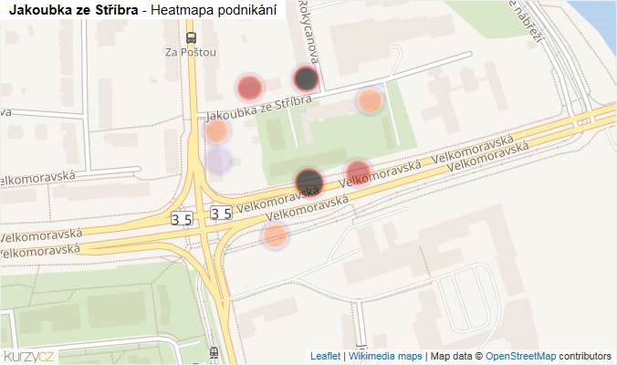 Mapa Jakoubka ze Stříbra - Firmy v ulici.
