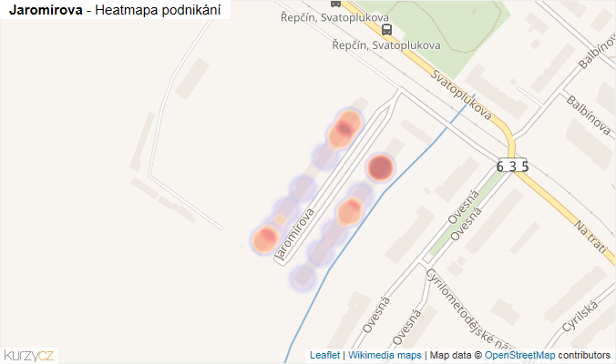 Mapa Jaromírova - Firmy v ulici.