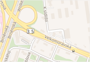 K sídlišti v obci Olomouc - mapa ulice