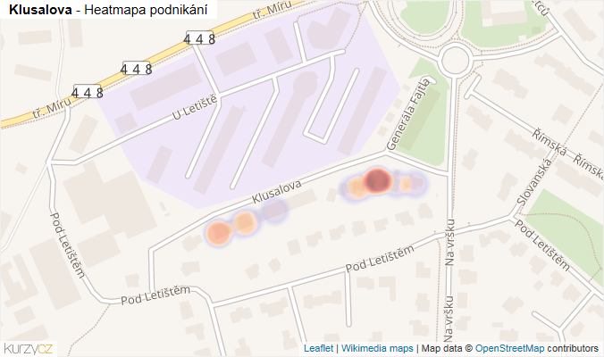 Mapa Klusalova - Firmy v ulici.