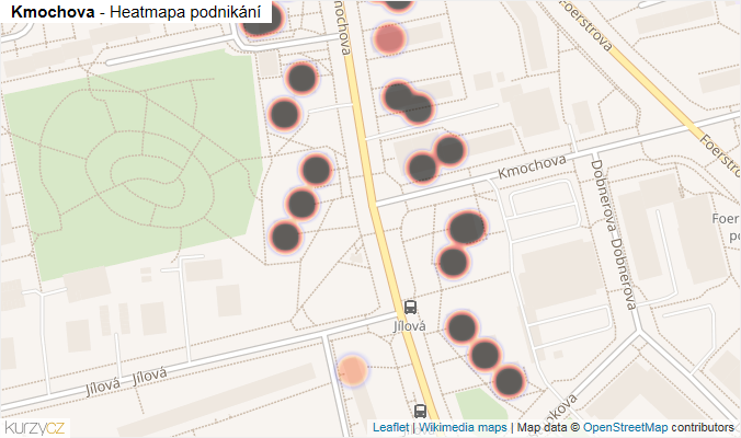 Mapa Kmochova - Firmy v ulici.