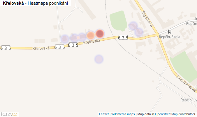 Mapa Křelovská - Firmy v ulici.