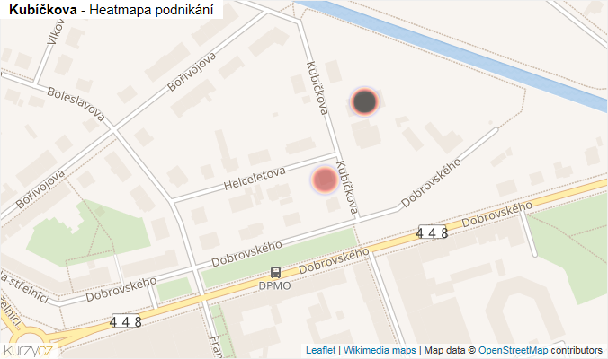 Mapa Kubíčkova - Firmy v ulici.