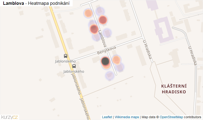 Mapa Lamblova - Firmy v ulici.