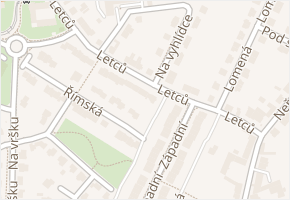Letců v obci Olomouc - mapa ulice