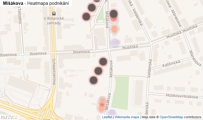 Mapa Mišákova - Firmy v ulici.