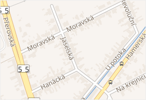 Moravská v obci Olomouc - mapa ulice