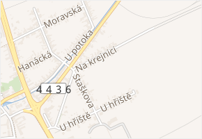 Na krejnici v obci Olomouc - mapa ulice