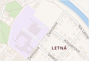 Na Letné v obci Olomouc - mapa ulice