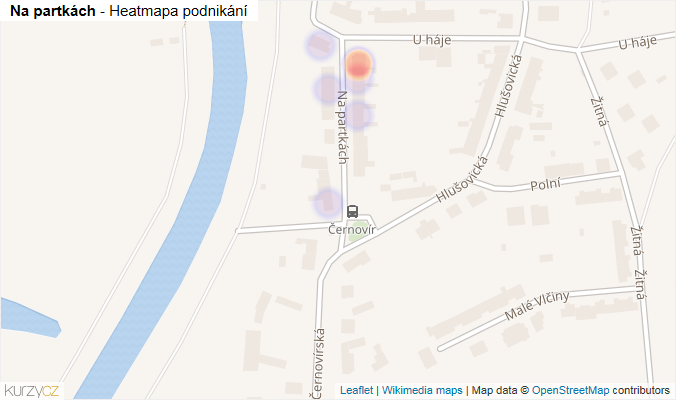 Mapa Na partkách - Firmy v ulici.