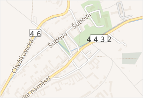 Na trávníku v obci Olomouc - mapa ulice