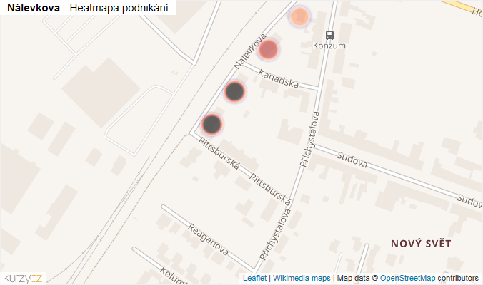 Mapa Nálevkova - Firmy v ulici.
