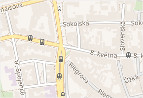 nám. Národních hrdinů v obci Olomouc - mapa ulice