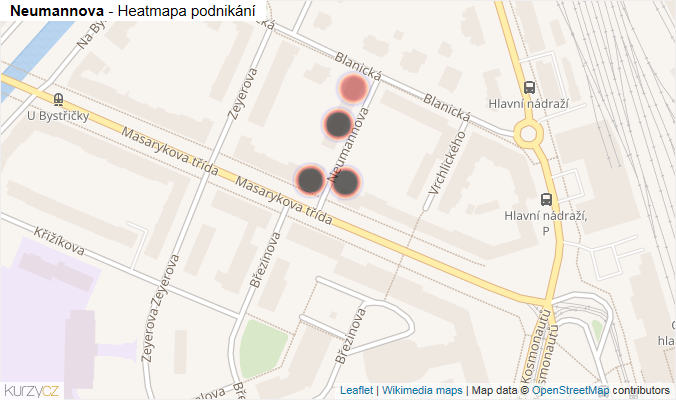 Mapa Neumannova - Firmy v ulici.