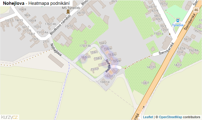 Mapa Nohejlova - Firmy v ulici.