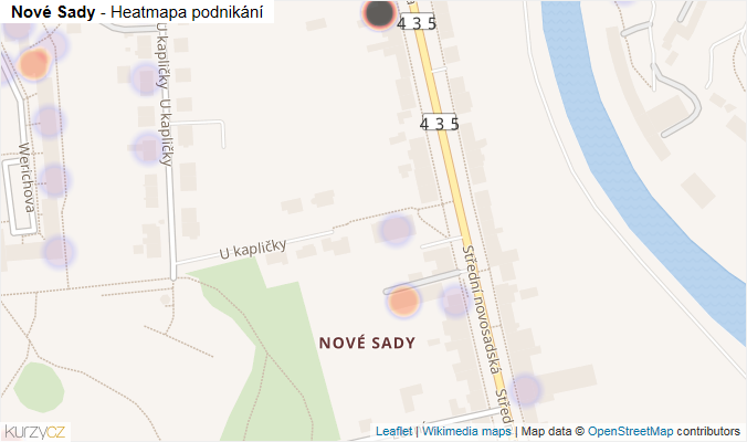 Mapa Nové Sady - Firmy v části obce.