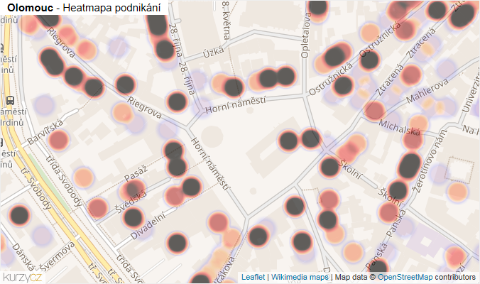 Mapa Olomouc - Firmy v části obce.