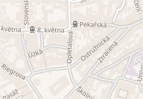 Opletalova v obci Olomouc - mapa ulice
