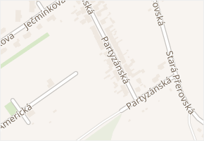 Partyzánská v obci Olomouc - mapa ulice