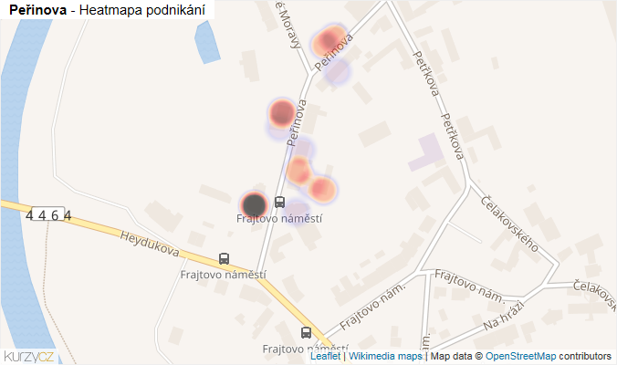 Mapa Peřinova - Firmy v ulici.