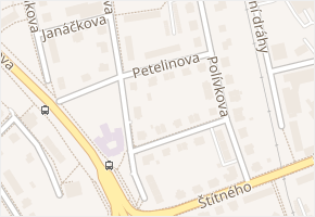 Petelinova v obci Olomouc - mapa ulice