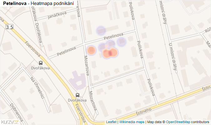 Mapa Petelinova - Firmy v ulici.