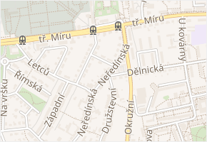 Pod strání v obci Olomouc - mapa ulice