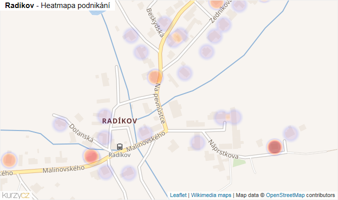 Mapa Radíkov - Firmy v části obce.