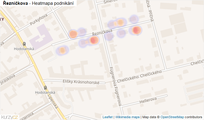 Mapa Řezníčkova - Firmy v ulici.