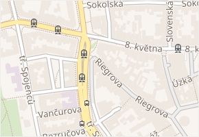 Riegrova v obci Olomouc - mapa ulice