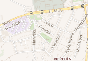 Římská v obci Olomouc - mapa ulice