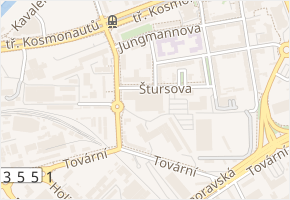 Štursova v obci Olomouc - mapa ulice