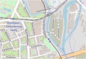 Švýcarské nábřeží v obci Olomouc - mapa ulice