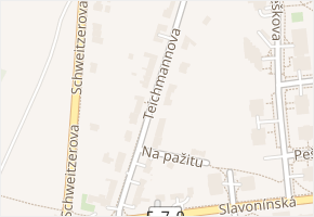 Teichmannova v obci Olomouc - mapa ulice