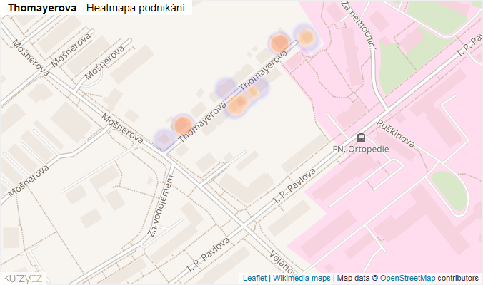 Mapa Thomayerova - Firmy v ulici.